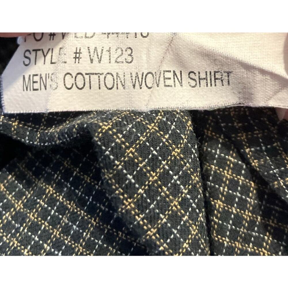 Windsor Lake Men's Cotton Woven Plaid Button-Up Long Sleeve Casual Shirt SZ L - Picture 8 of 8